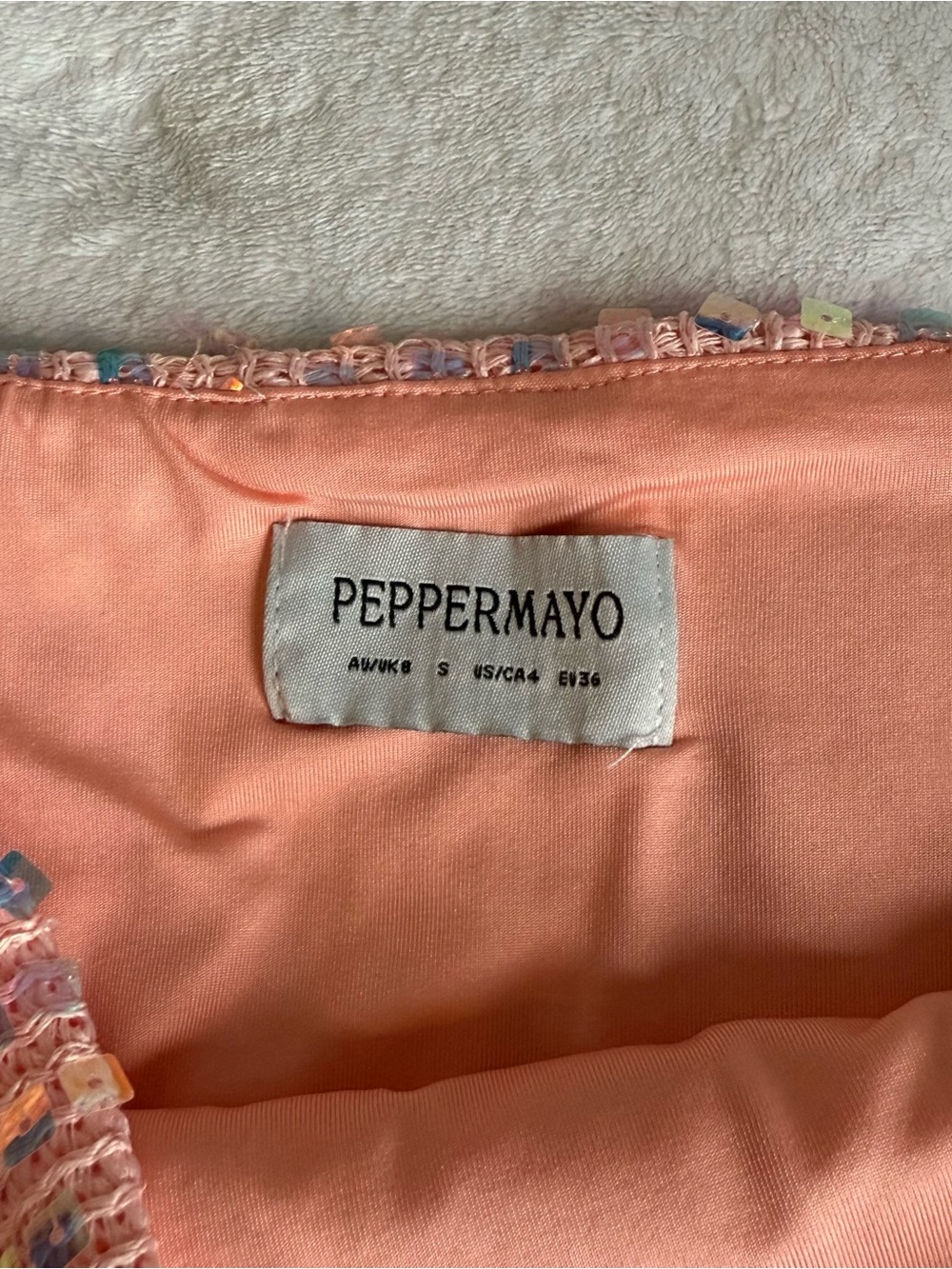Peppermayo pink sequin mini skirt - Picture 3 of 6
